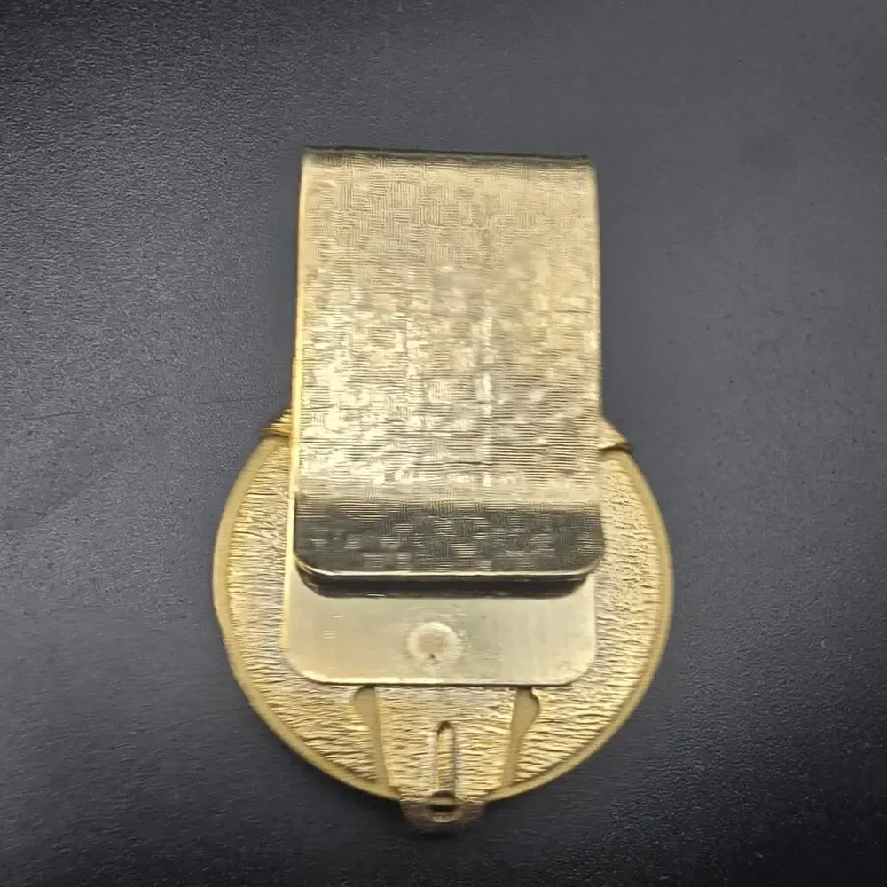 Vintage Equestrian Horse Themed Money Clip Gold Tone Western #3